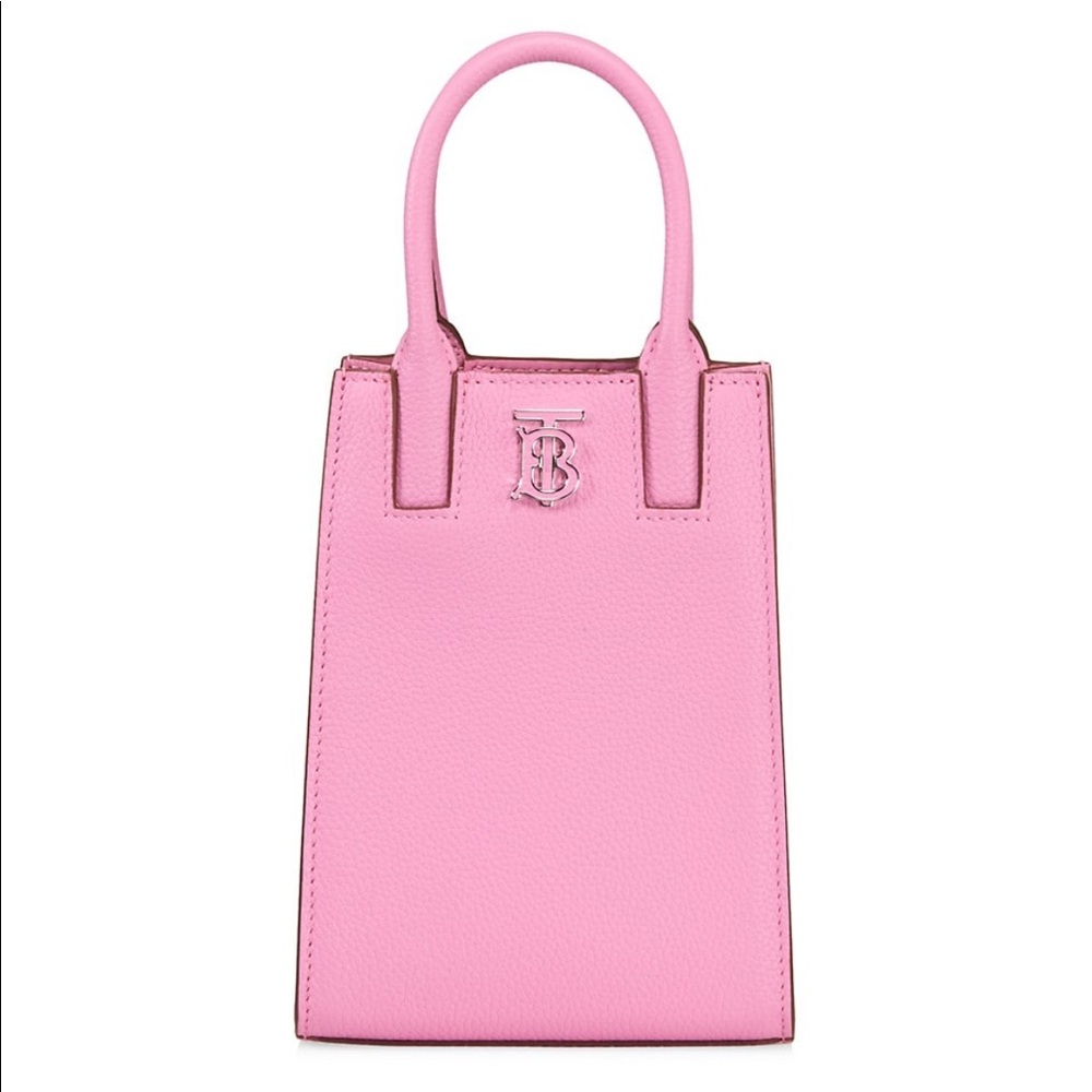 Burberry Frances Micro Leather Phone Tote - Primrose Pink
